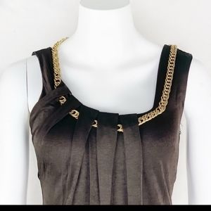 MARISA no sleeve blouse with gold jewelry